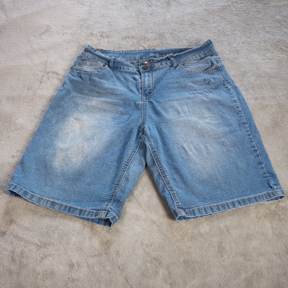 Roebuck & Co Women’s Denim Bermuda Shorts Size 16 Blue Classic Mid Rise
